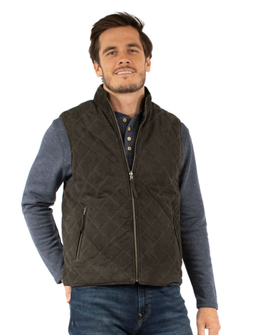 Quilted Leather Charcoal Vest - Scully - 2104C