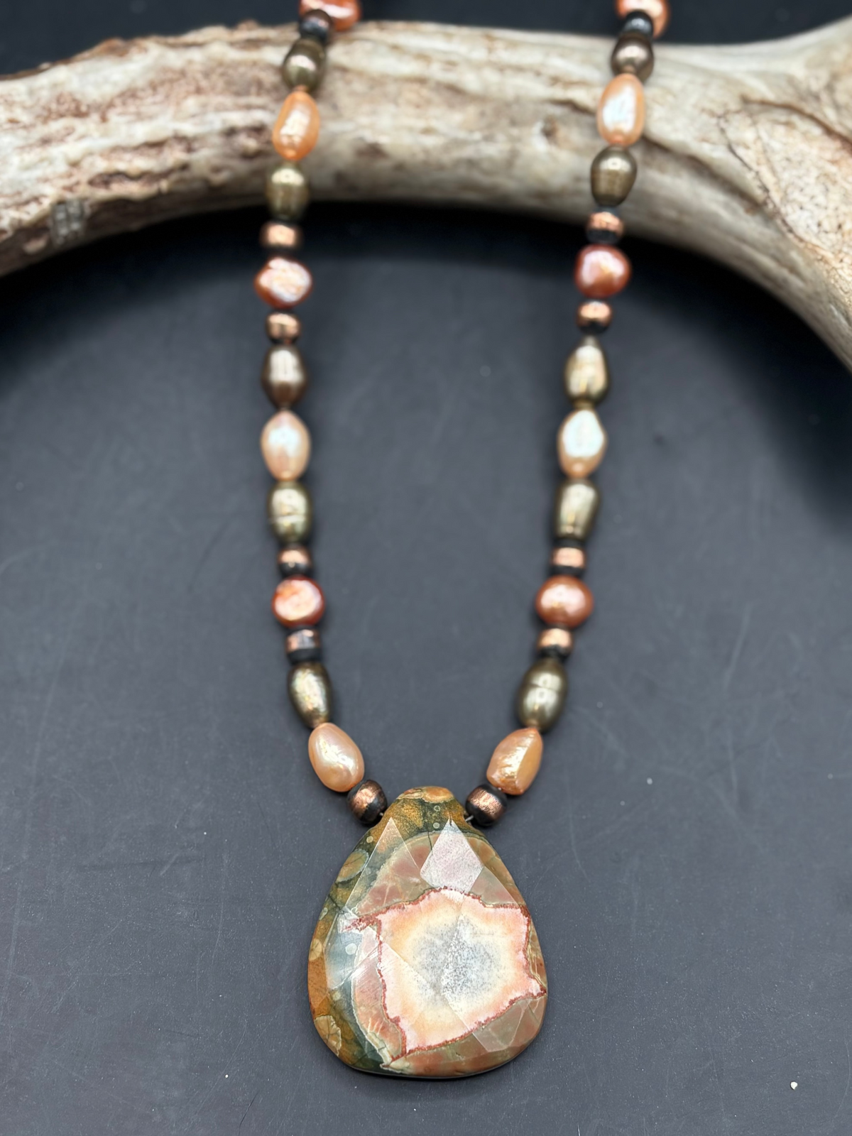 Rain Forest Jasper/Copper/Pearls - NSZ126