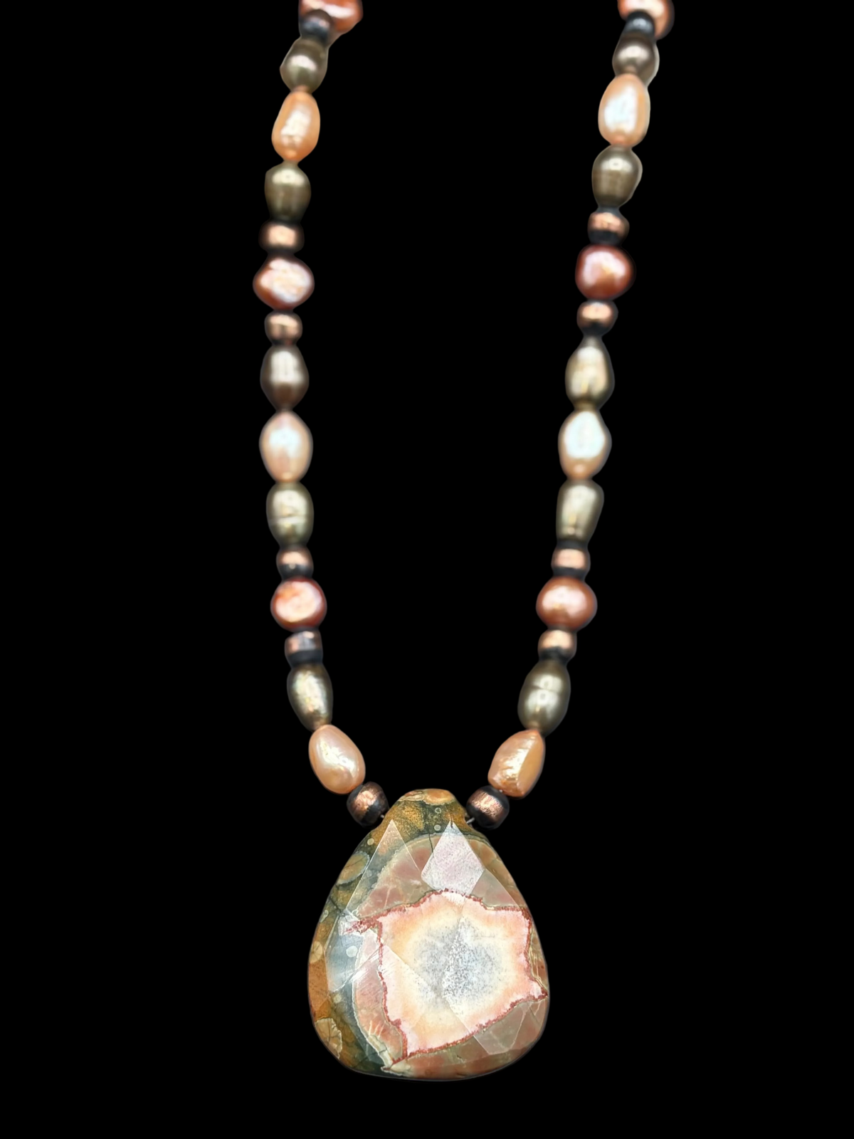 Rain Forest Jasper/Copper/Pearls - NSZ126
