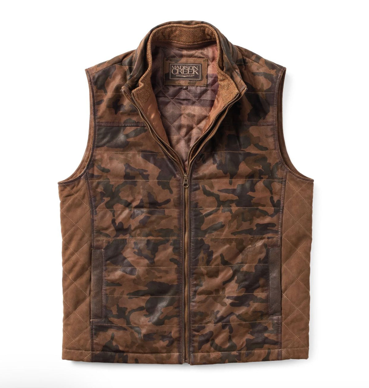Ranger Waxed Goat Suede Camo Vest - Madison Creek - 1152C