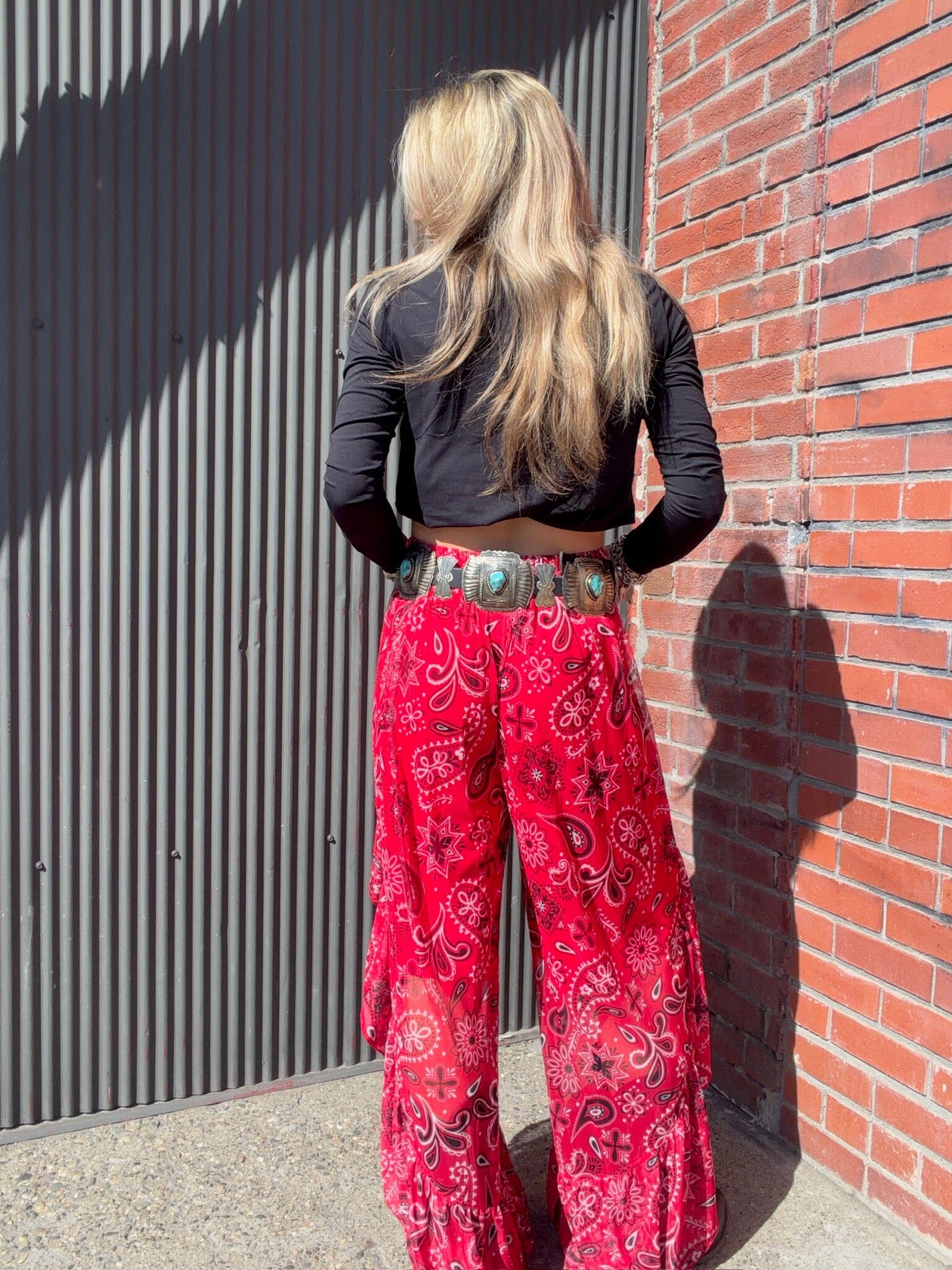 Red Bandana Print Ruffle Pant - 4810RB – STONE FEATHER ROAD