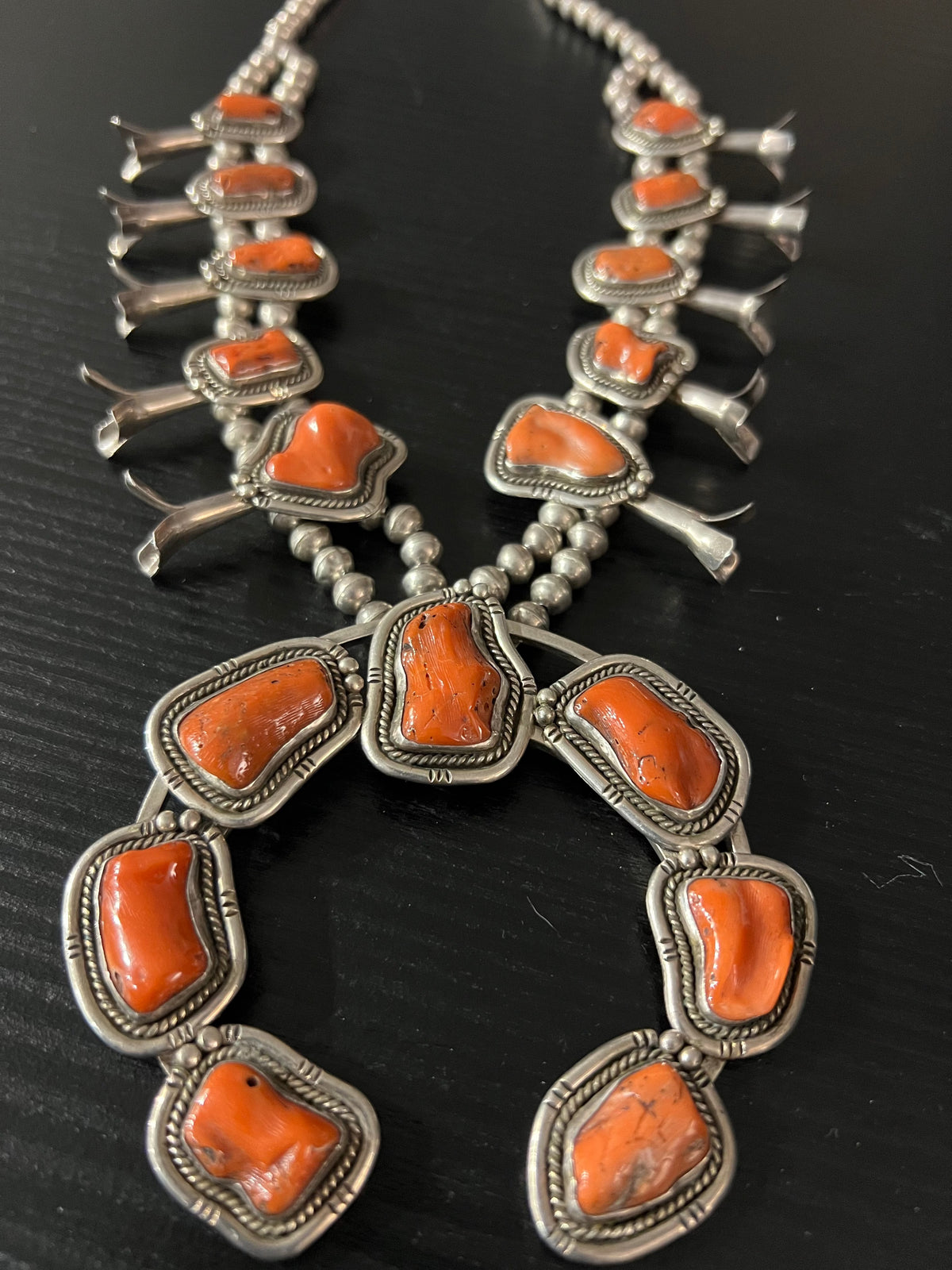 Red Coral 17 Stone Squash Blossom - SQMH42