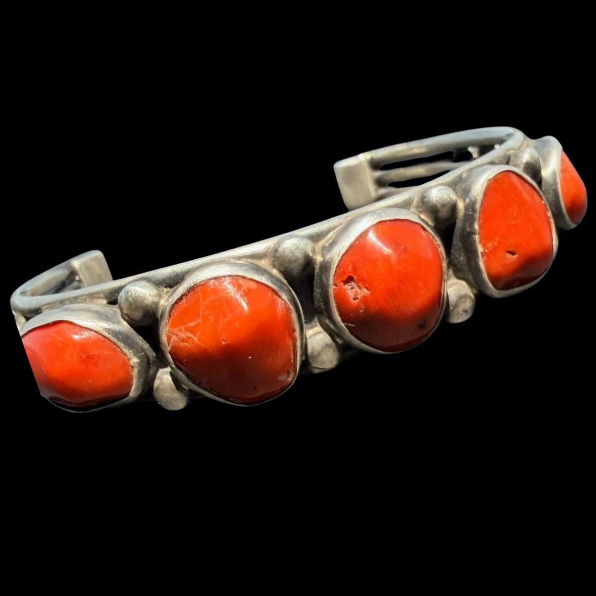 Red Coral & Sterling Cuff - CMH254