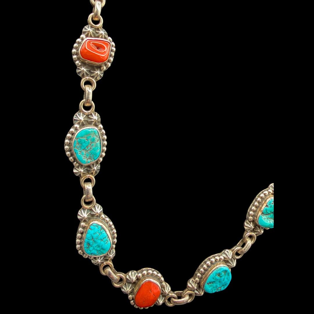 Red Coral & Turq Necklace - NSW98