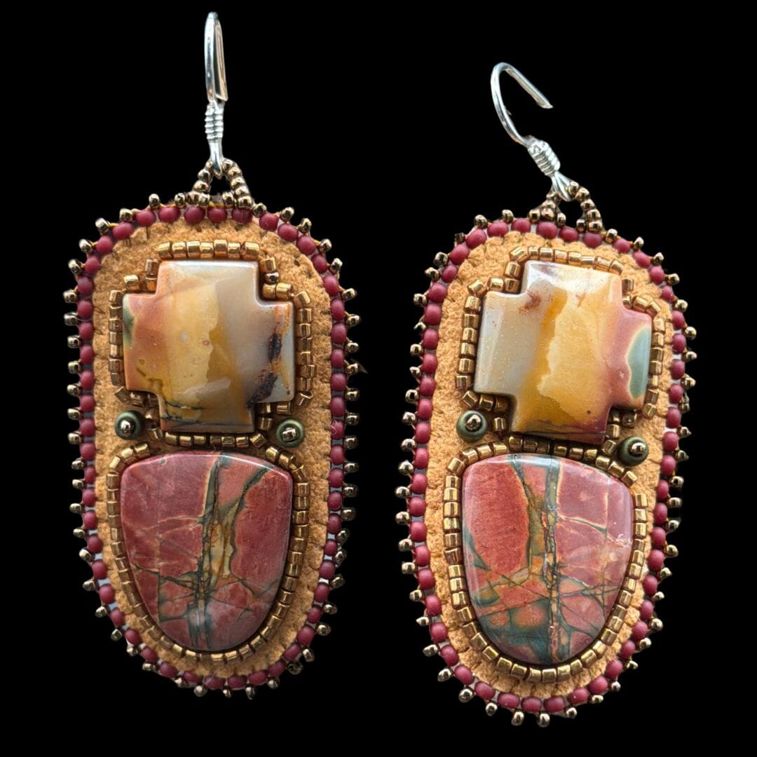 Red Creek Jasper Beaded Earrings - ESZ350