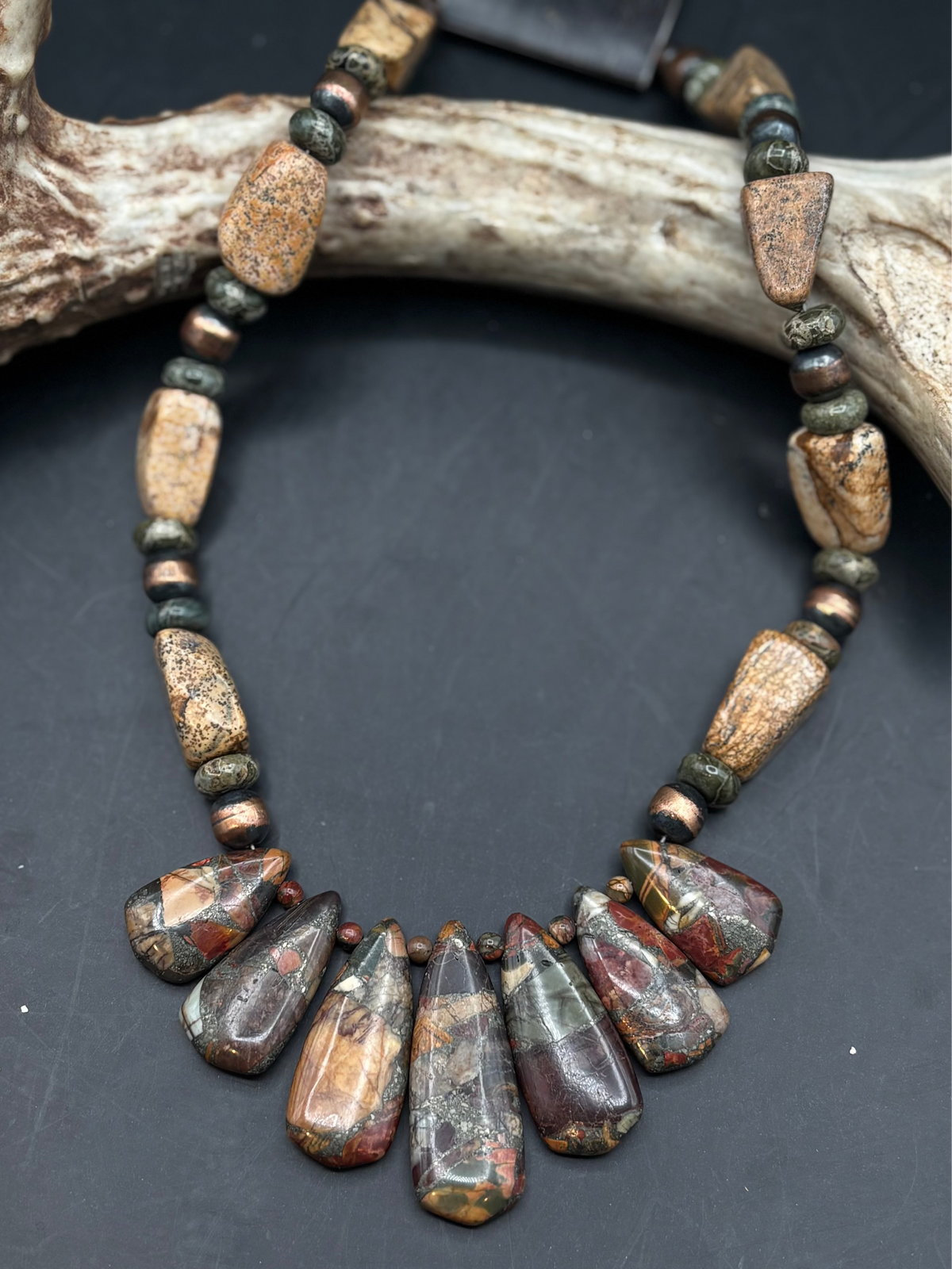 Red Creek & Picture Jasper Necklace - NSZ175
