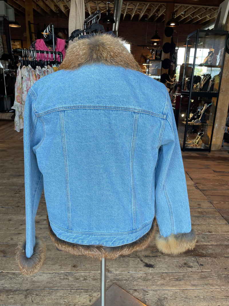 Red Fox Trimmed Denim Jacket - CTRDFX