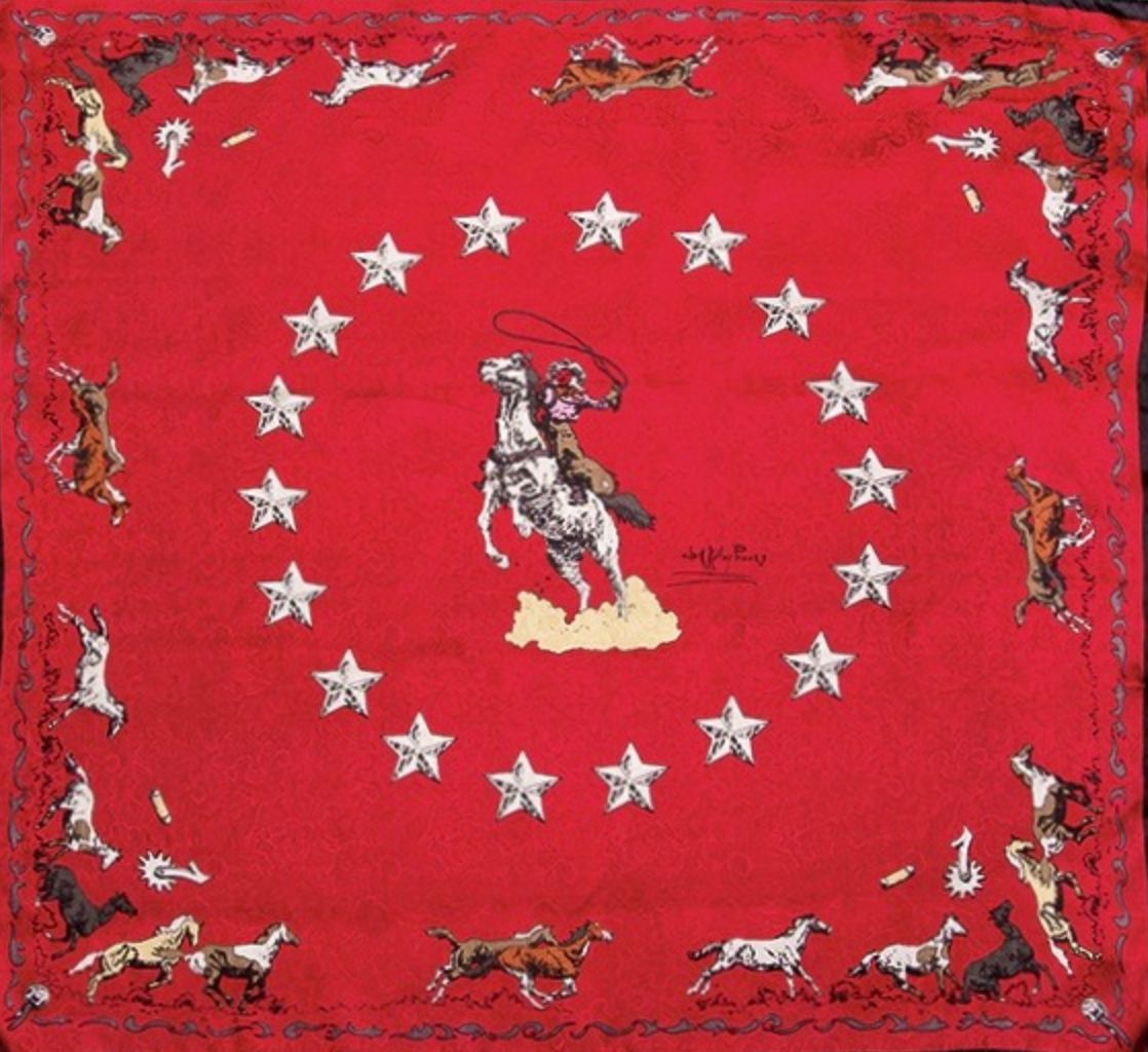 Red Mustang Silk Scarf - SCWT-LMR