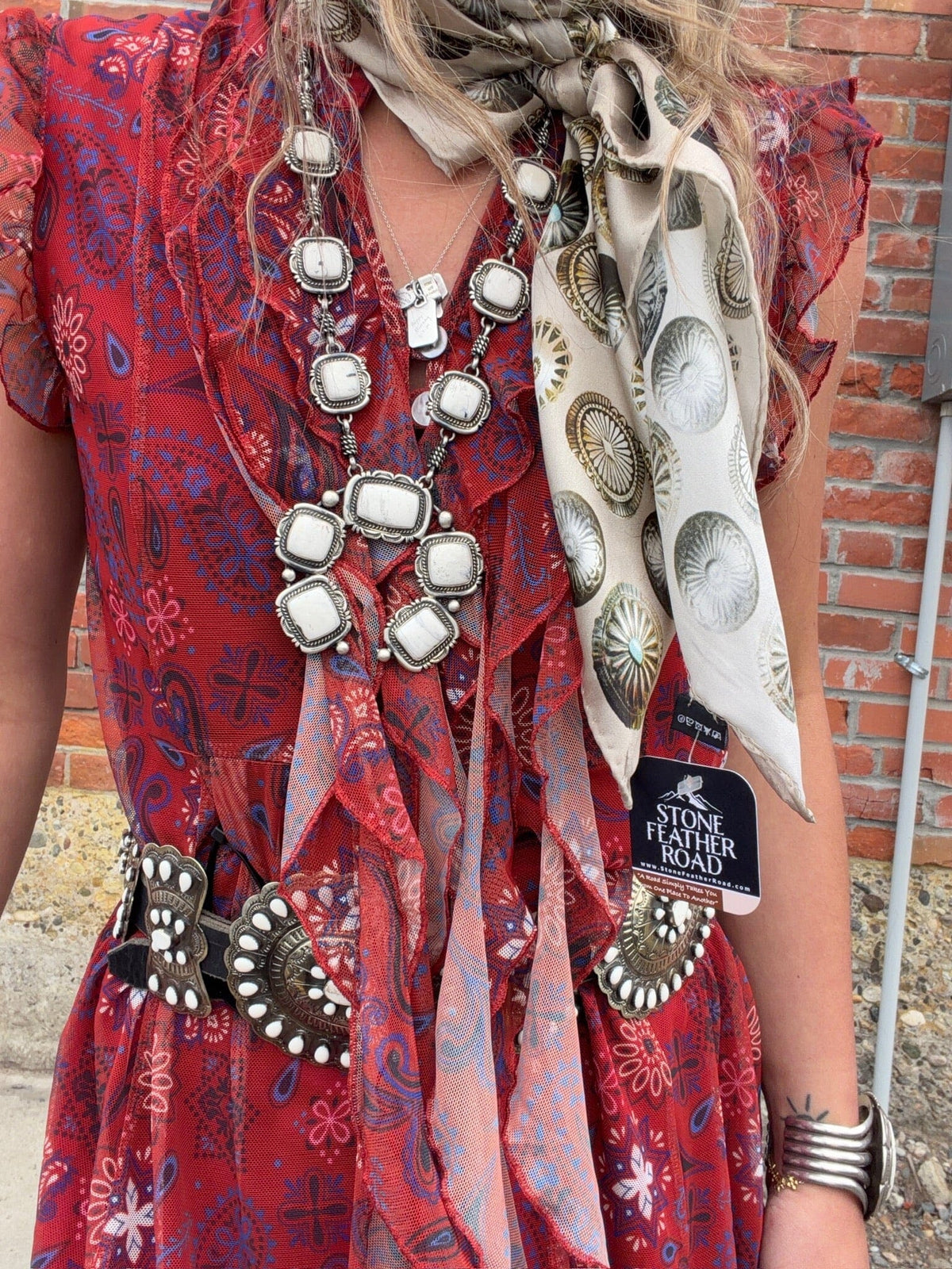 Red Print Mesh Dress - 4570RD