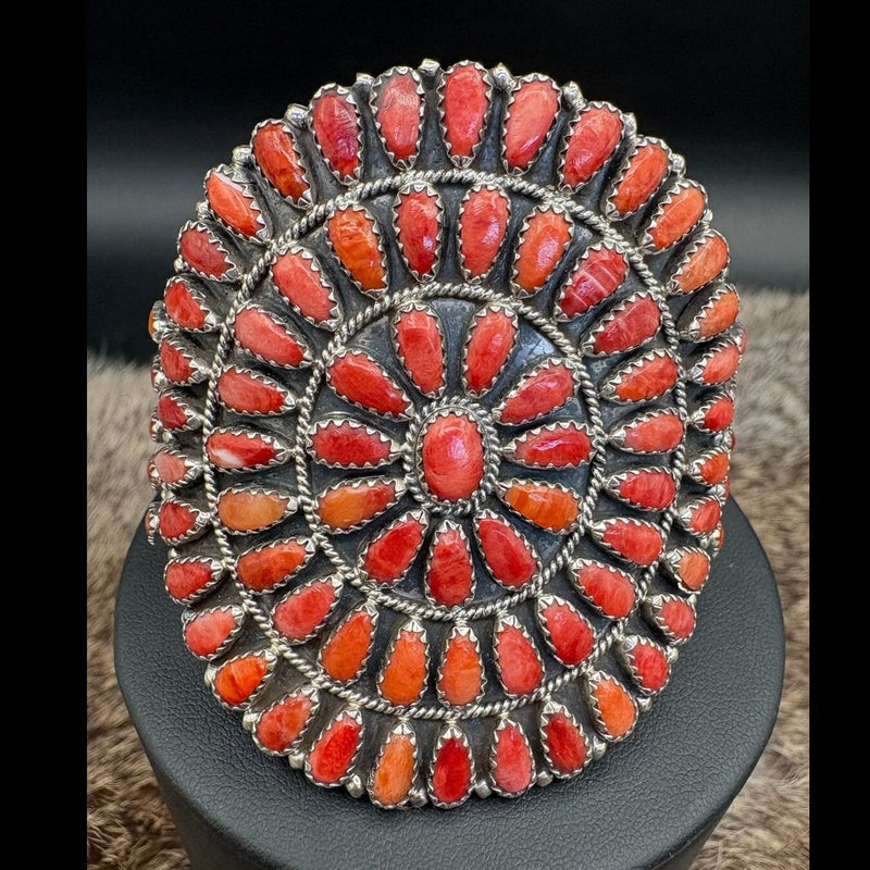 Red Spiny Oyster Needlepoint Cuff - CMH296