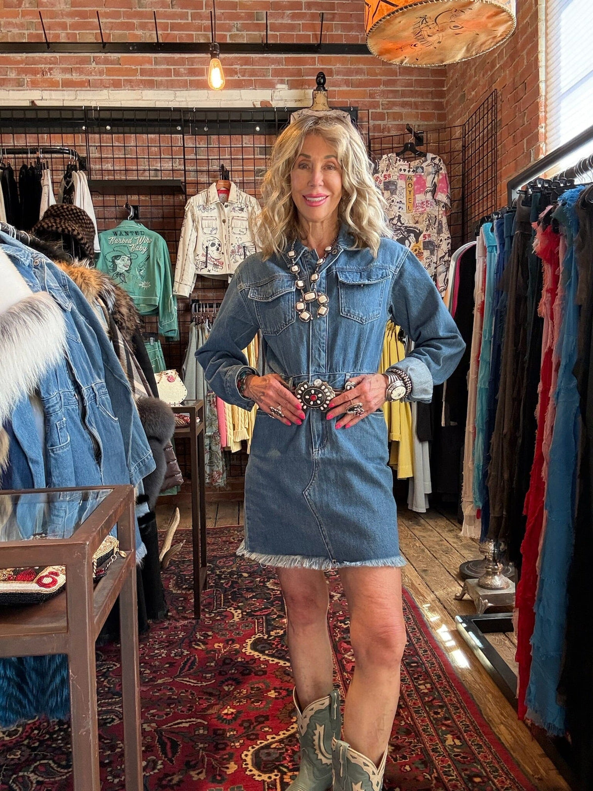Resa Denim Shirt Dress - Med. Blue - BY7027