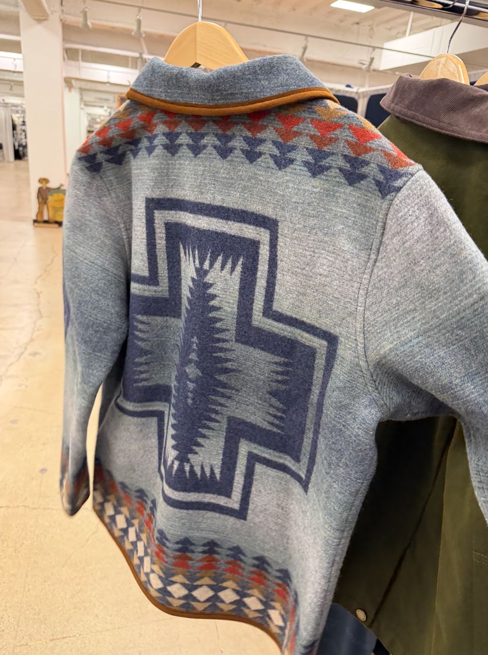 Reversible Wool Coat - Indigo - Pendleton - TE375