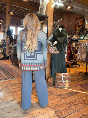 Reversible Wool Coat - Indigo - Pendleton - TE375