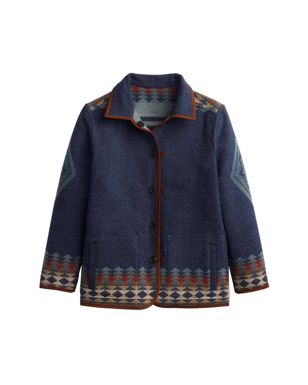 Reversible Wool Coat - Indigo - Pendleton - TE375