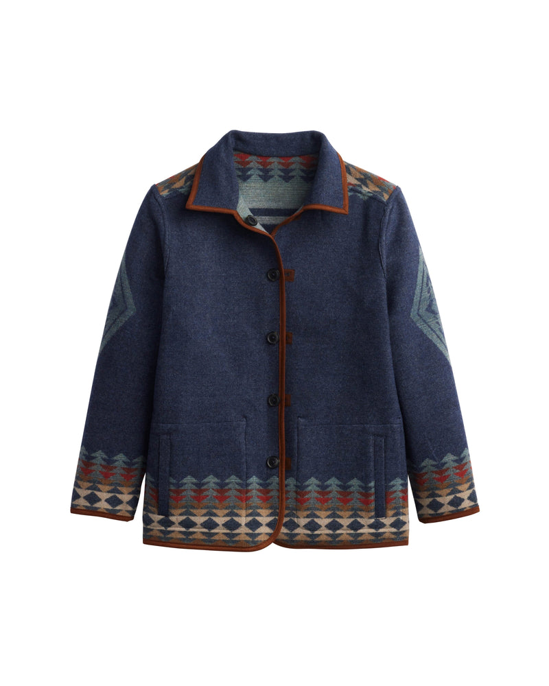 Reversible Wool Coat - Indigo - Pendleton - TE375