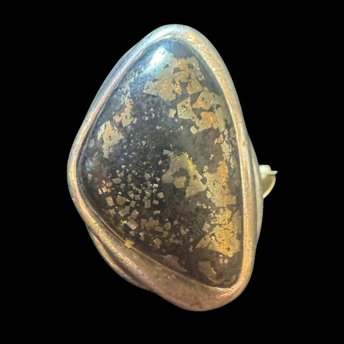 Sterling Silver Pyrite Statement Ring – Size 7.5 - RMH448