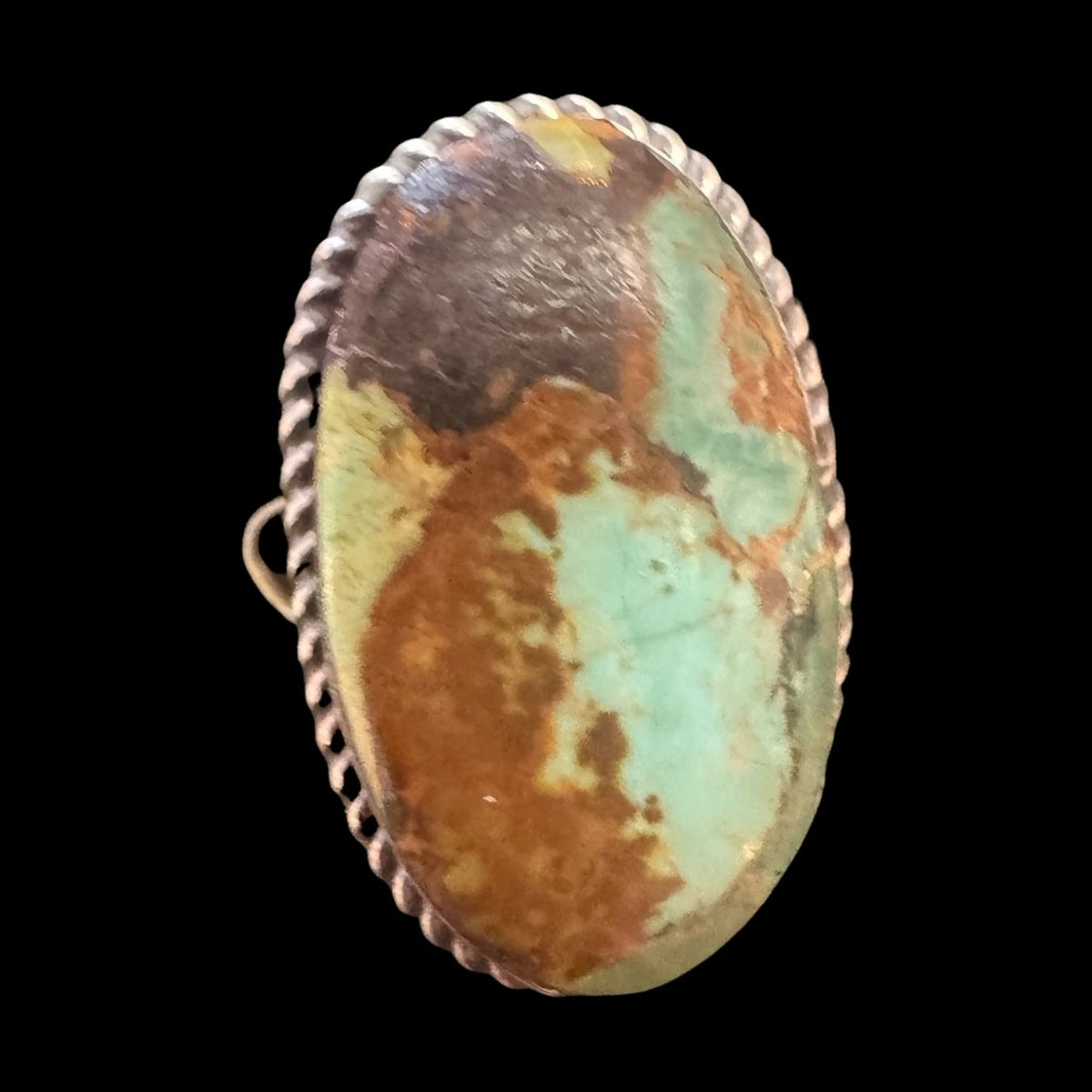 Sterling Silver Royston Turquoise Oval Ring – Size 9.5 - RMH449