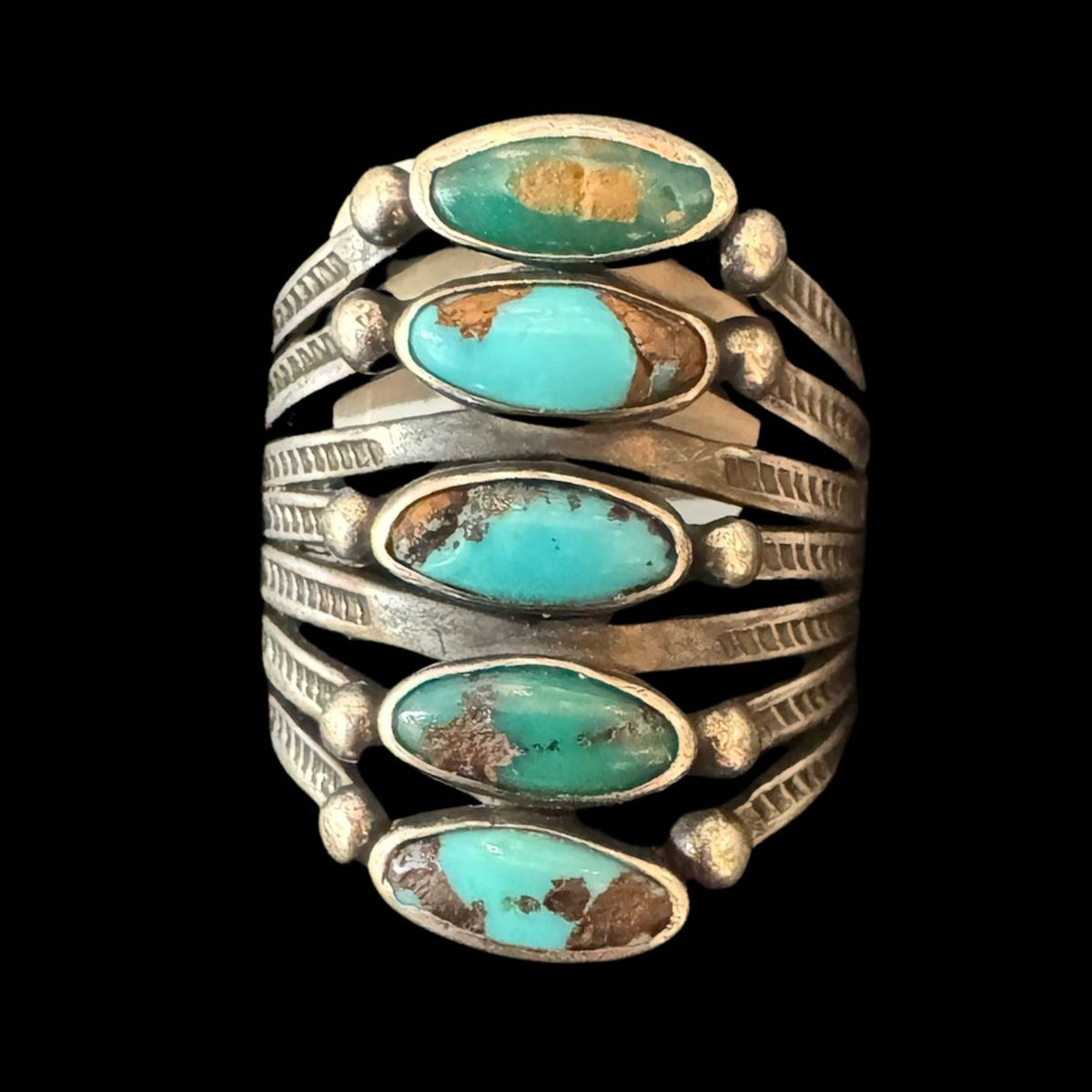 5-Stone Oval Stacker Ring set in Sterling - Size 5 - RMH452