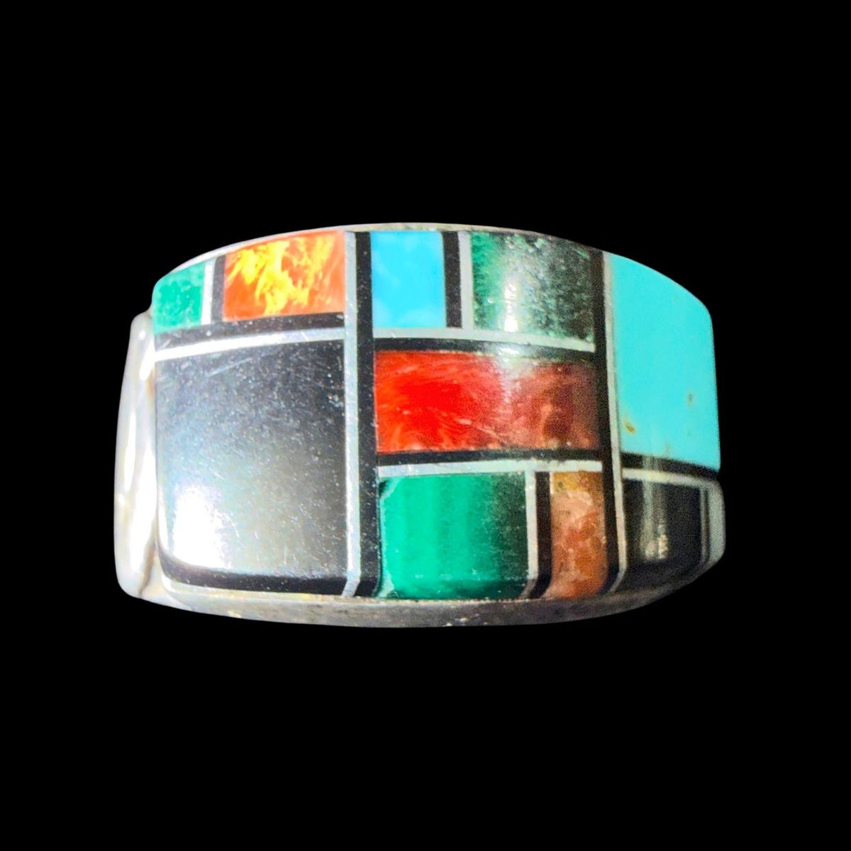 Sterling Inlay Ring - Size 8.5 - RMH454