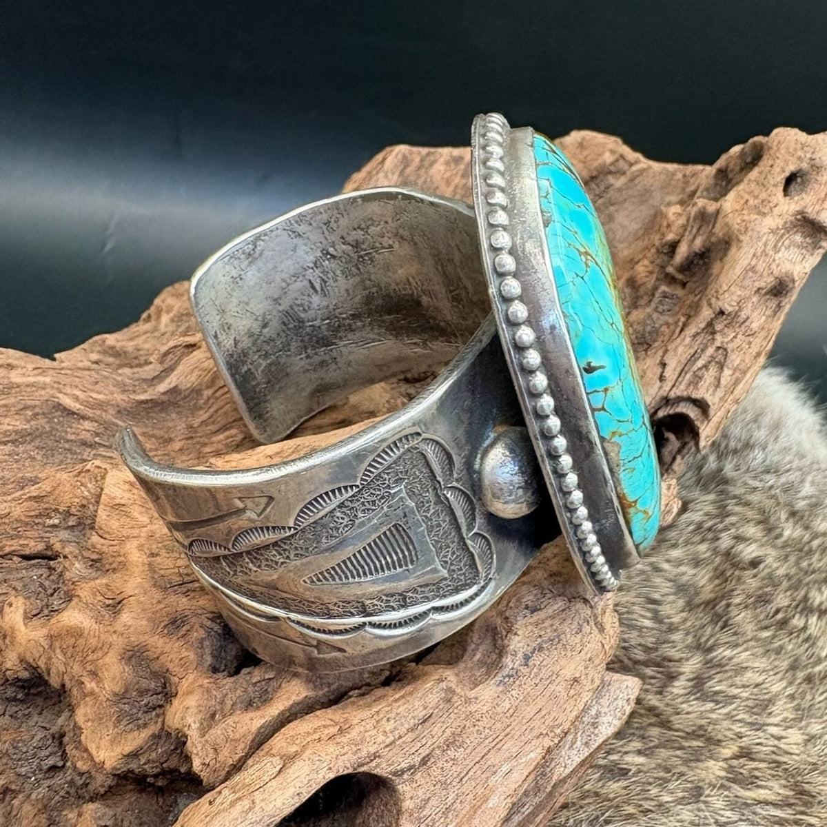 Royston Large Stone Stamped Cuff - CMH323