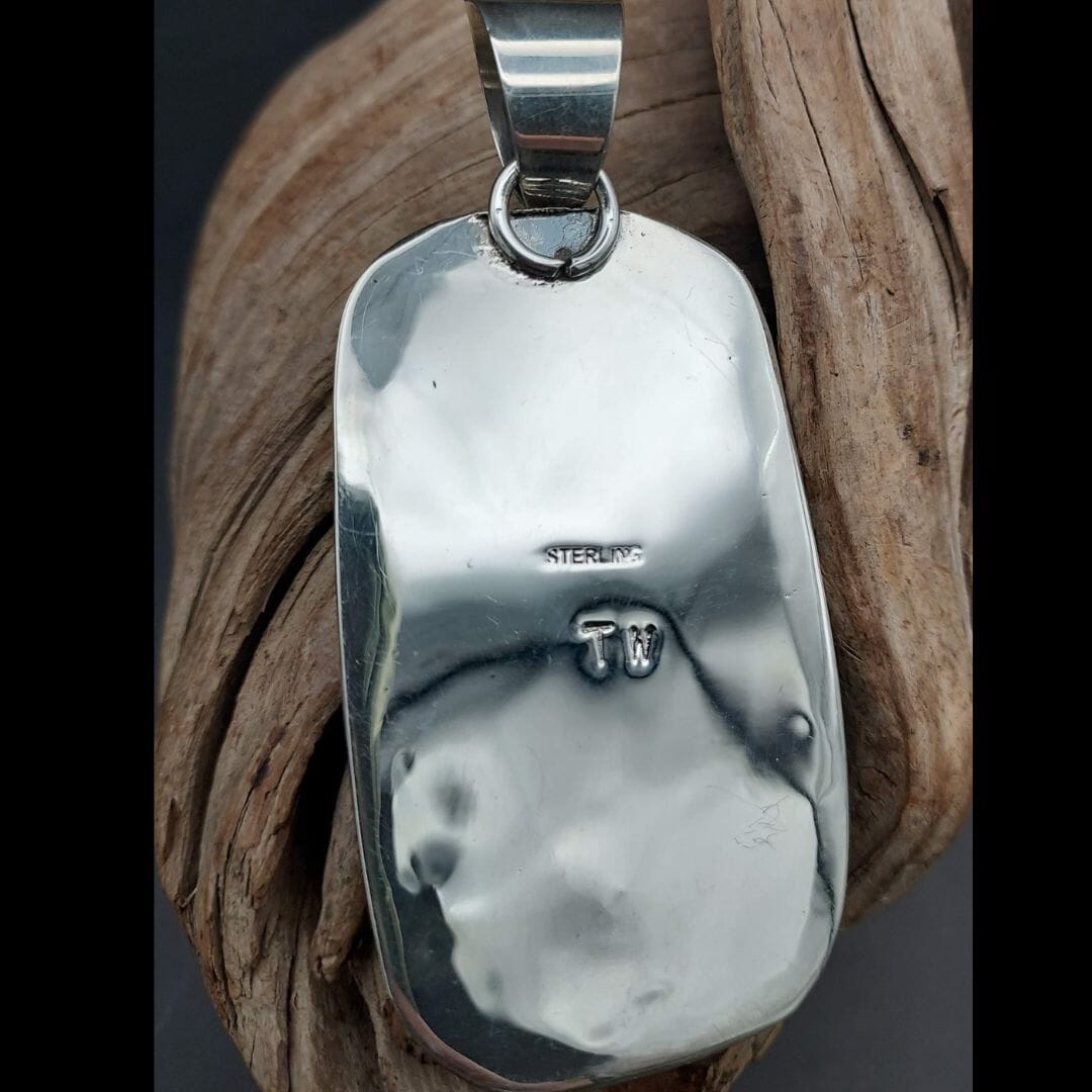 Royston Ribbon Boulder Turquoise &amp; Sterling Pendant - PCJW1