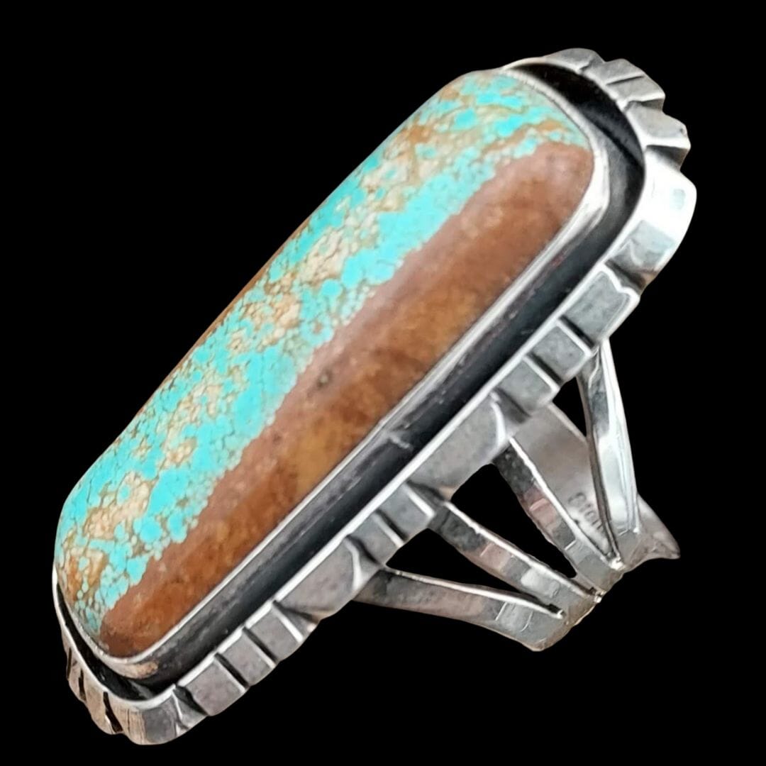 Royston Ribbon Boulder Turquoise Ring - Size 10 - RCJW13