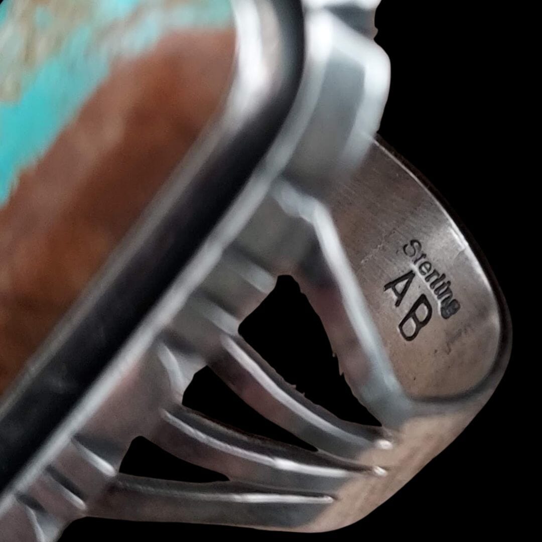 Royston Ribbon Boulder Turquoise Ring - Size 10 - RCJW13