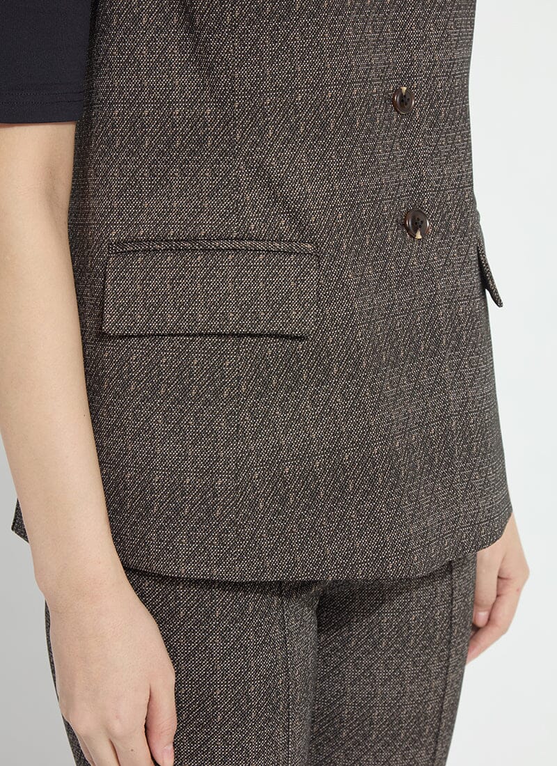 Salt & Pepper Sleeveless Blazer - LY3935
