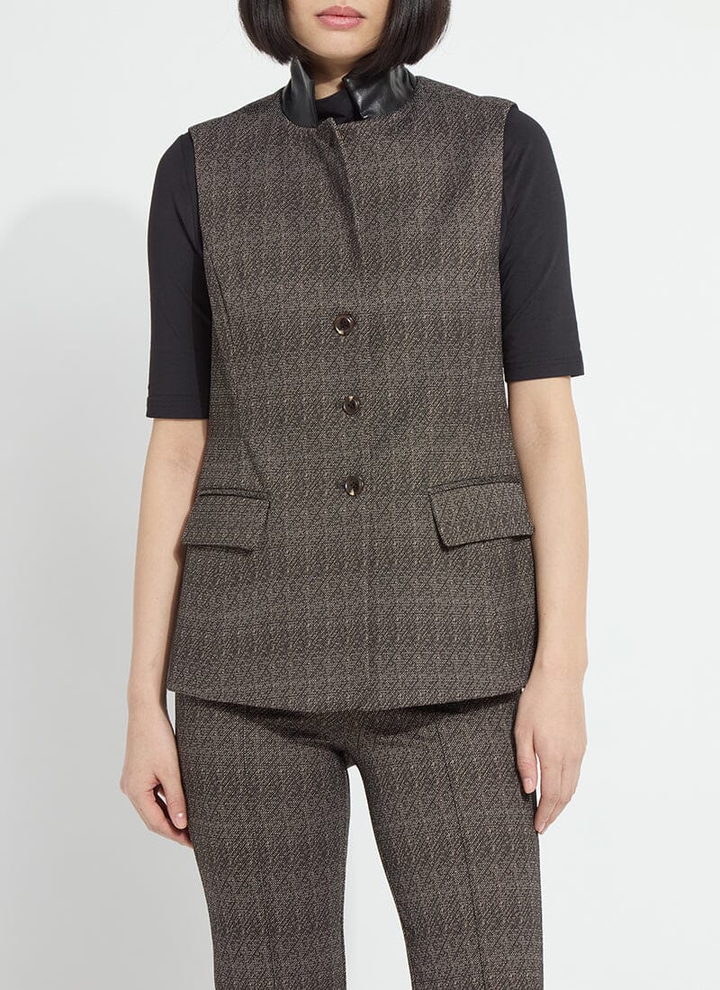 Salt & Pepper Sleeveless Blazer - LY3935