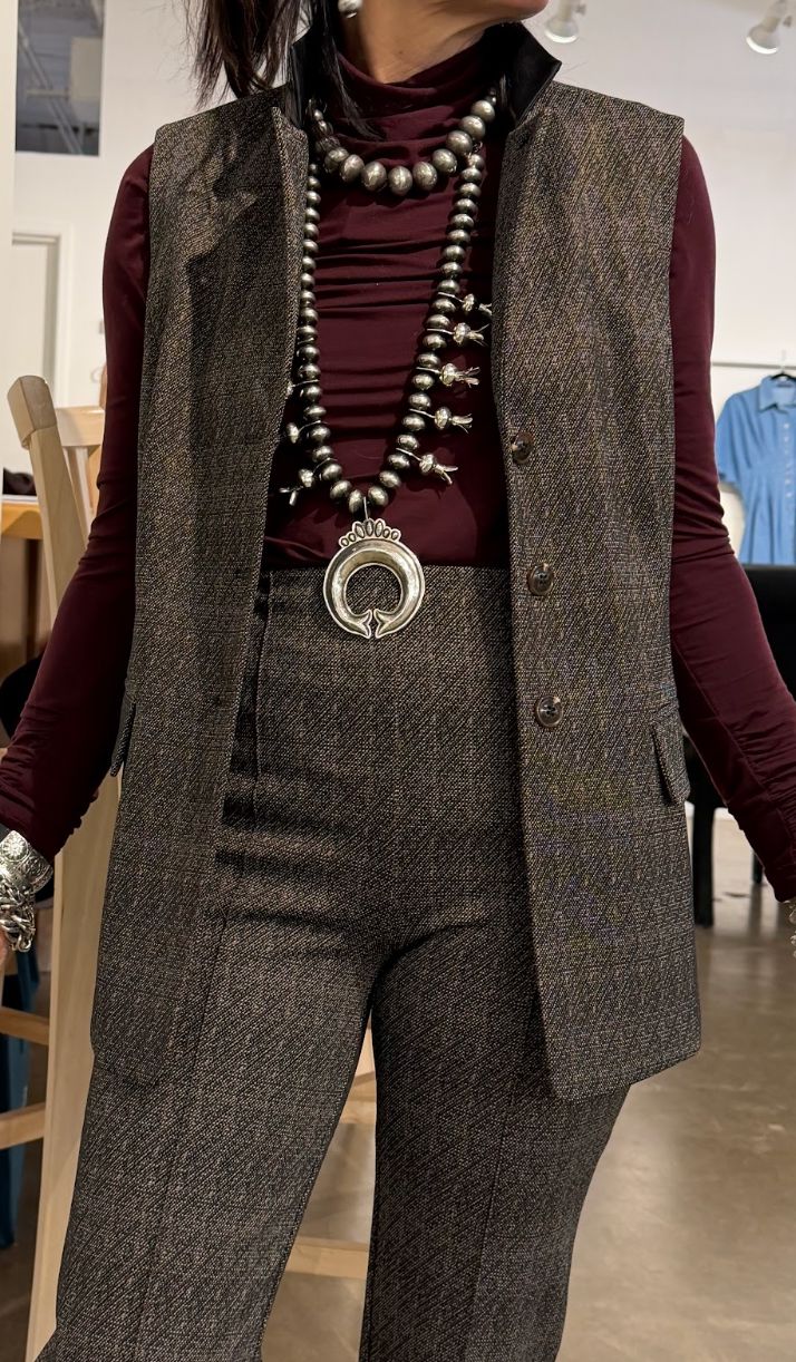 Salt & Pepper Sleeveless Blazer - LY3935