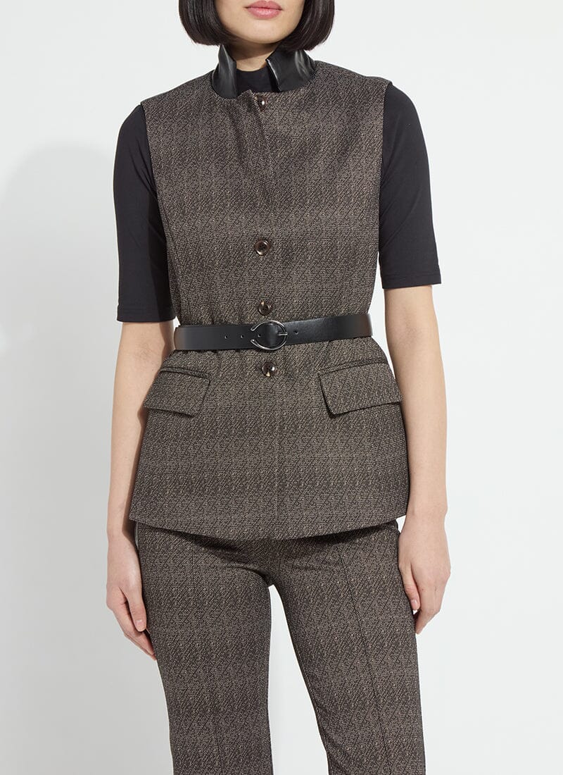 Salt & Pepper Sleeveless Blazer - LY3935