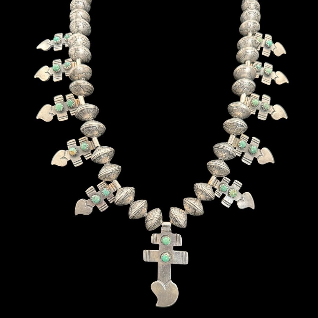 Sampsom Grey Coin Necklace W/Hearts - NVO18