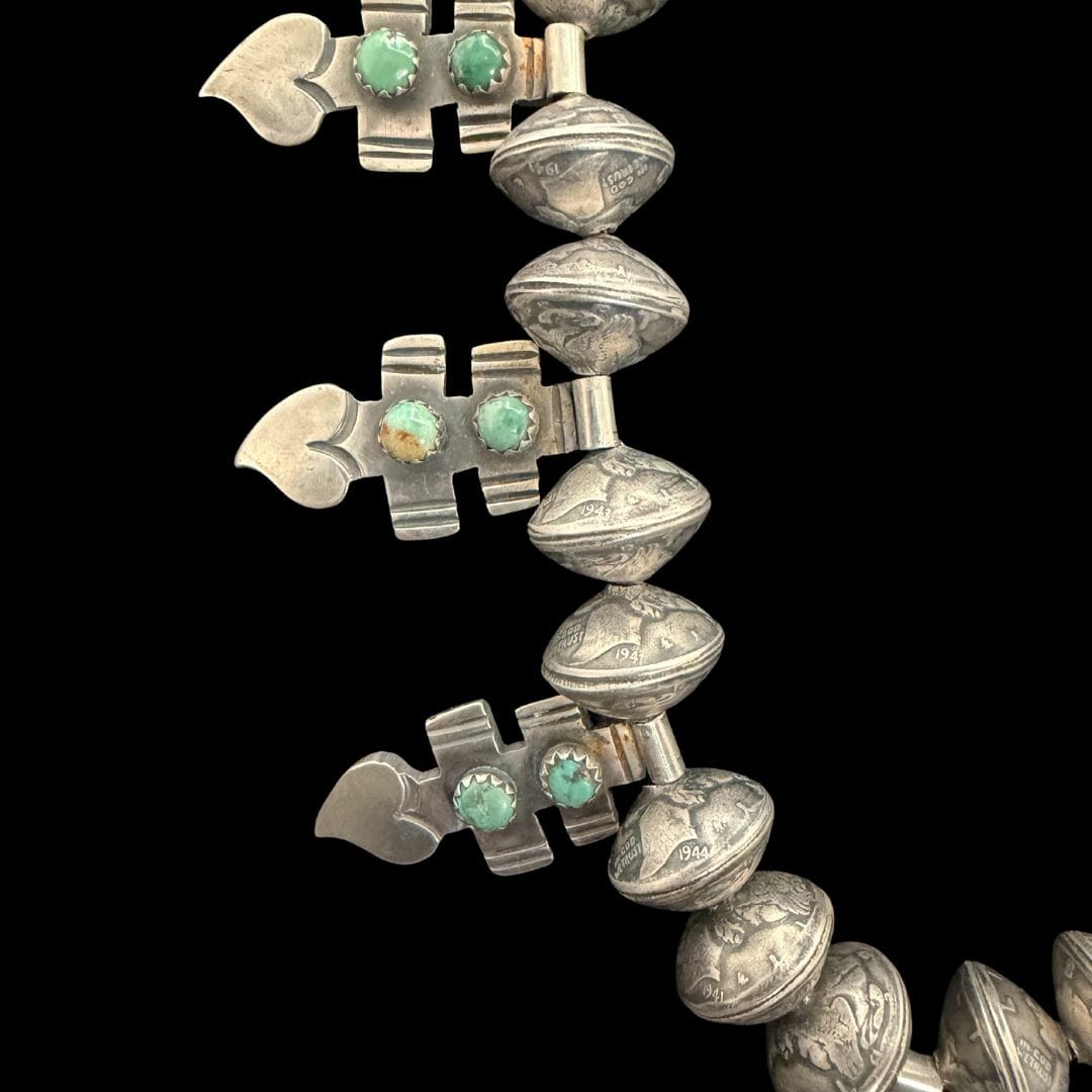 Sampsom Grey Coin Necklace W/Hearts - NVO18