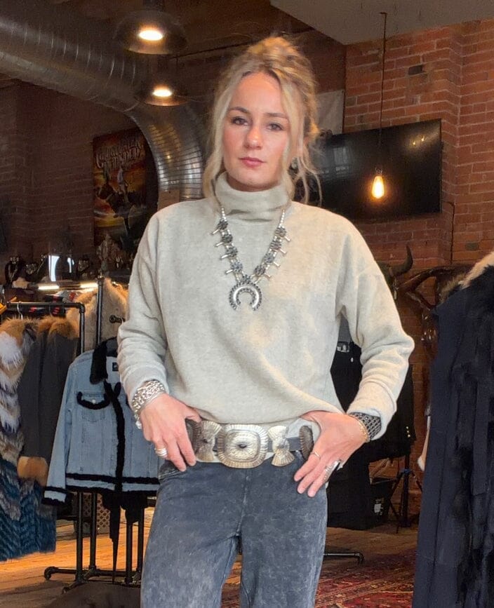 Sand Fleece High Neck Top - 1360S