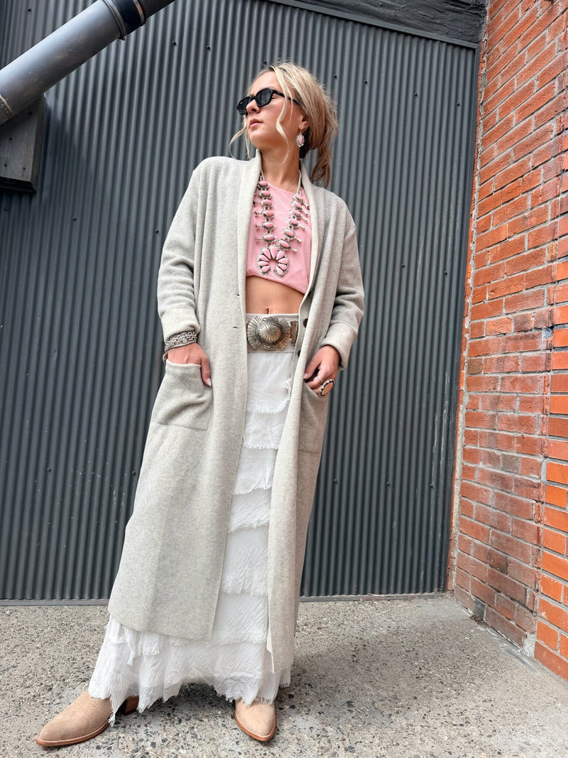 Sand Long Fleece Cardigan - 7162S