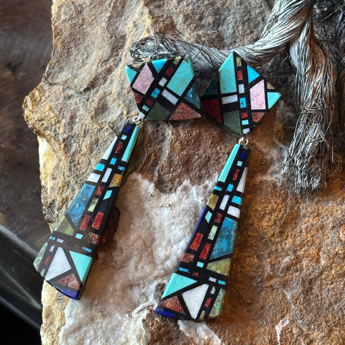 Santa Domingo Inlaid Earrings - ECTN-6