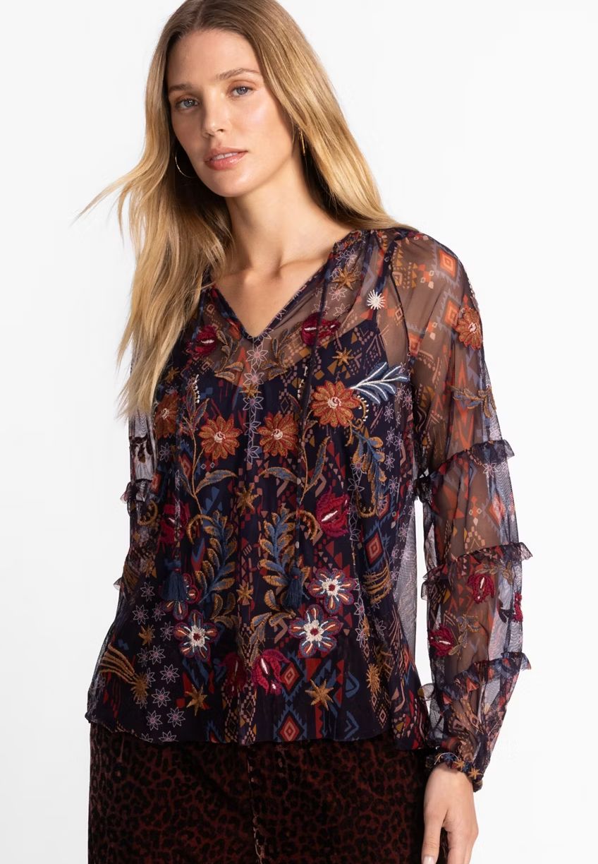 Sapphire Mesh Blouse - Johnny Was - C16125