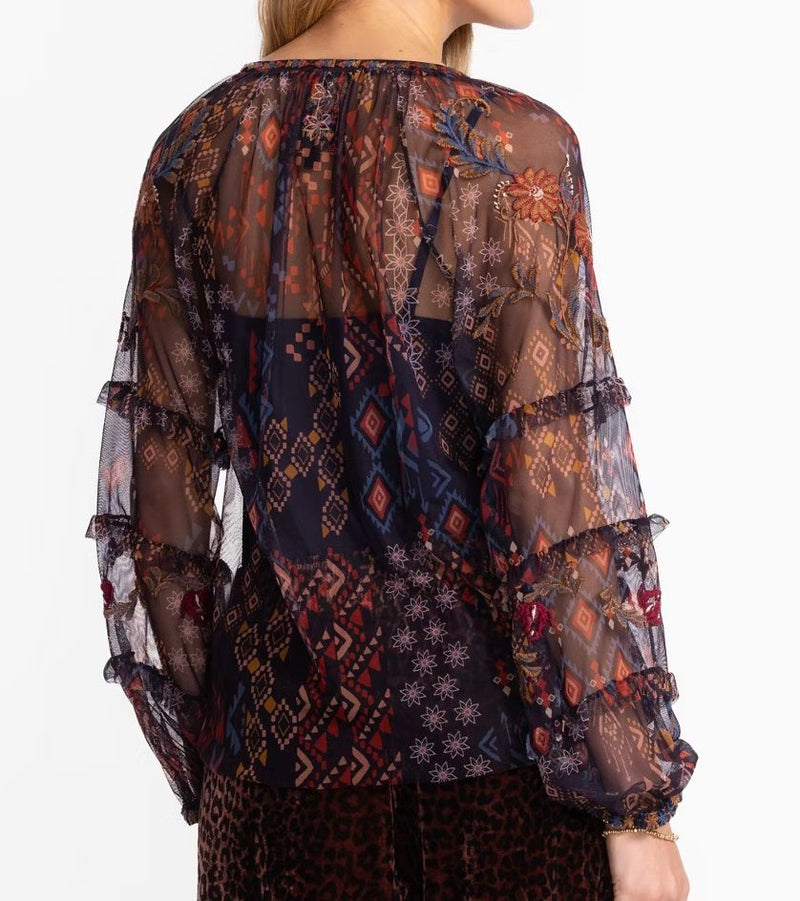 Sapphire Mesh Blouse - Johnny Was - C16125
