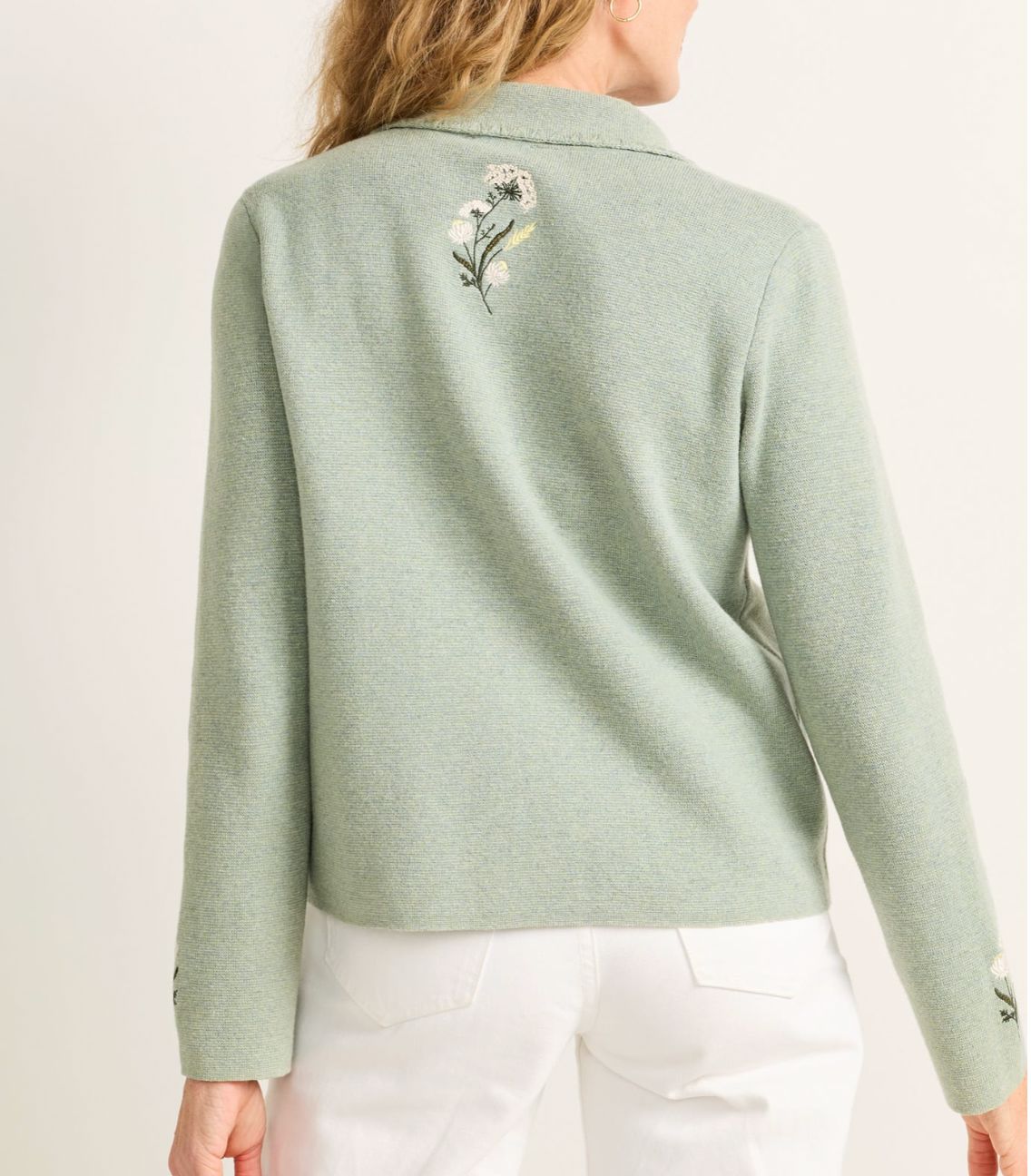 Seafoam Floral Souvenir Cardigan - Pendleton - TC0164 – STONE