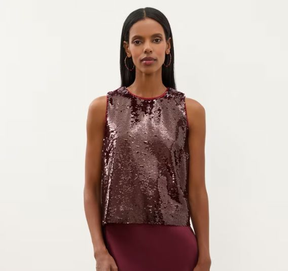 Sequin Crew Neck Tank - 23926
