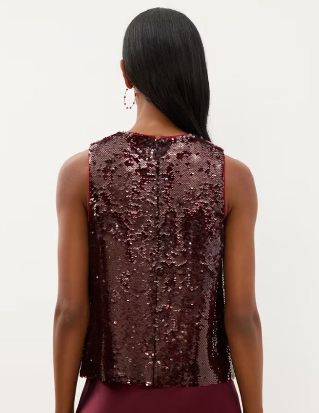 Sequin Crew Neck Tank - 23926