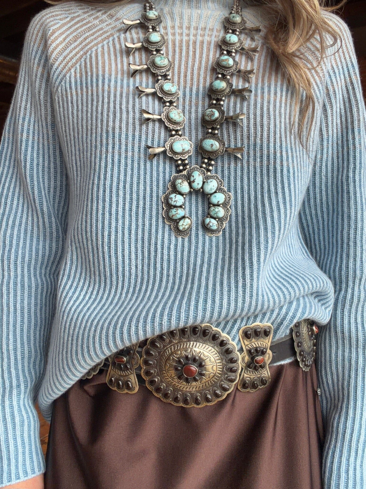 Shades of Blue/Brown Cashmere Sweater - LFSC6M