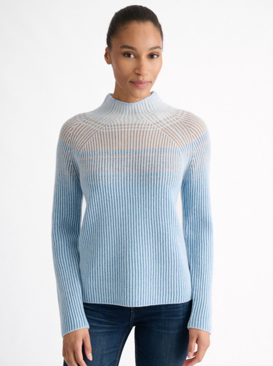 Shades of Blue/Brown Cashmere Sweater - LFSC6M