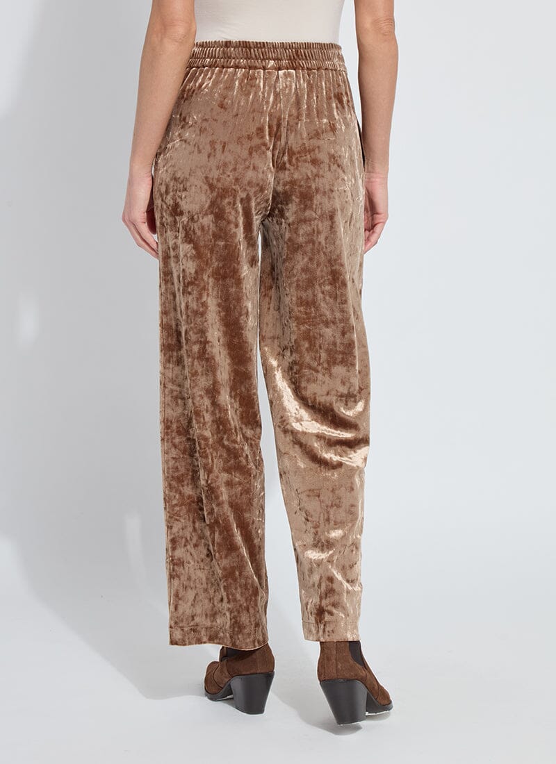 Shay Crushed Velvet Pant - Camel - LY3259