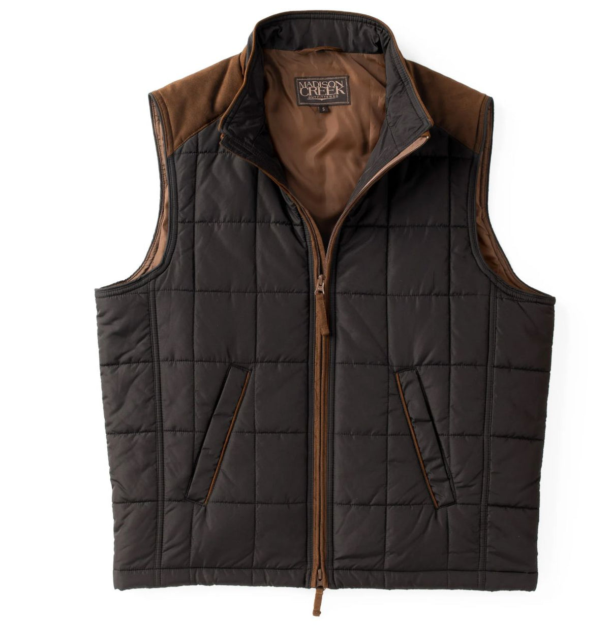 Shelby Quilted Black Vest - 477BK