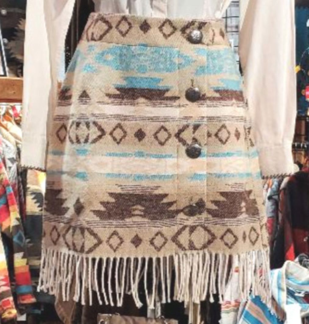 Side Button Skirt - Sonora Fringe - Rhonda Stark - RS501SF