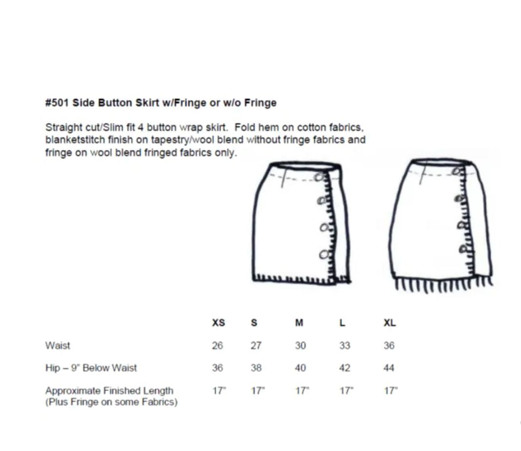 Side Button Skirt - Sonora Fringe - RS501SF