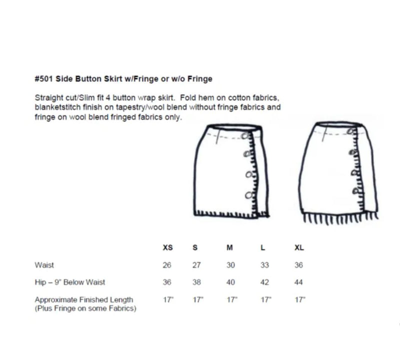 Side Button Skirt - Sonora Fringe - RS501SF