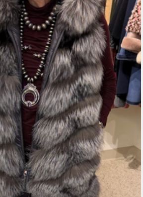 Silver Fox/Down Hooded Vest - 20MS896