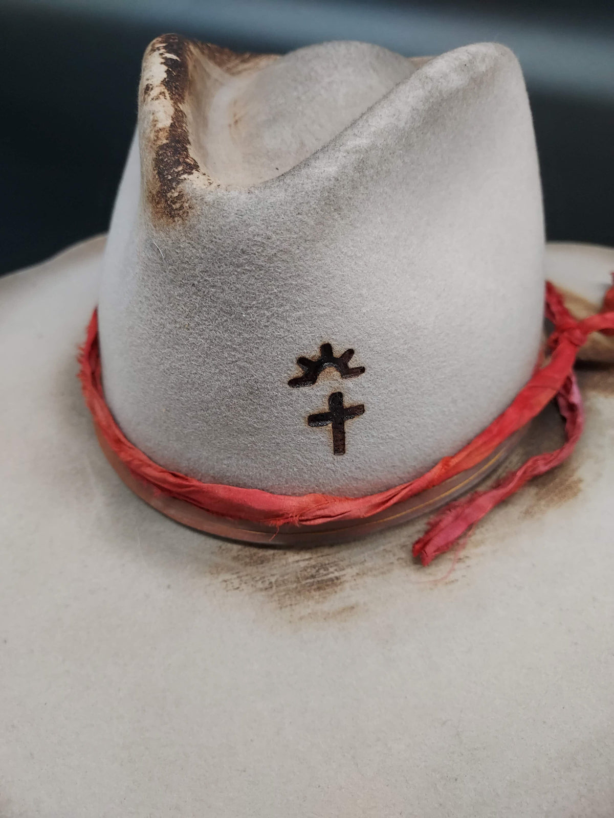 Silverbelly Embellished Stetson With Cross - HIML56 - Size M